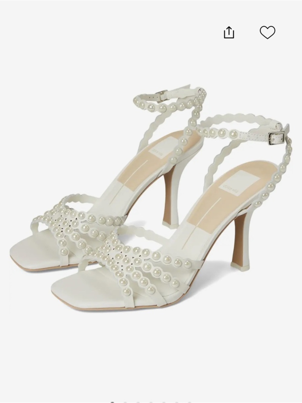 Dolce Vita Ivory Pearl-Embellished Strappy Heels 7.5